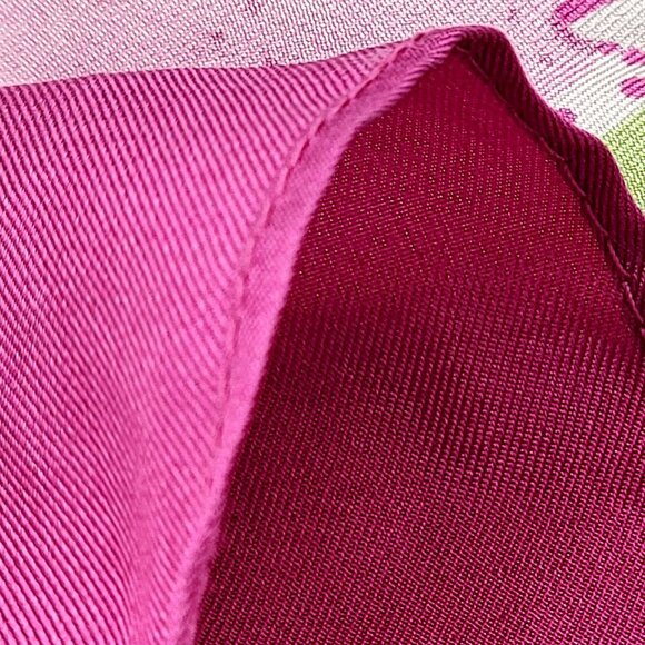 Lilly Pulitzer Pink & Green Floral Silk Scarf - Picture 11 of 11